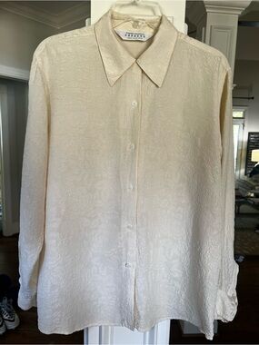 Express Silk Button-Up Blouse